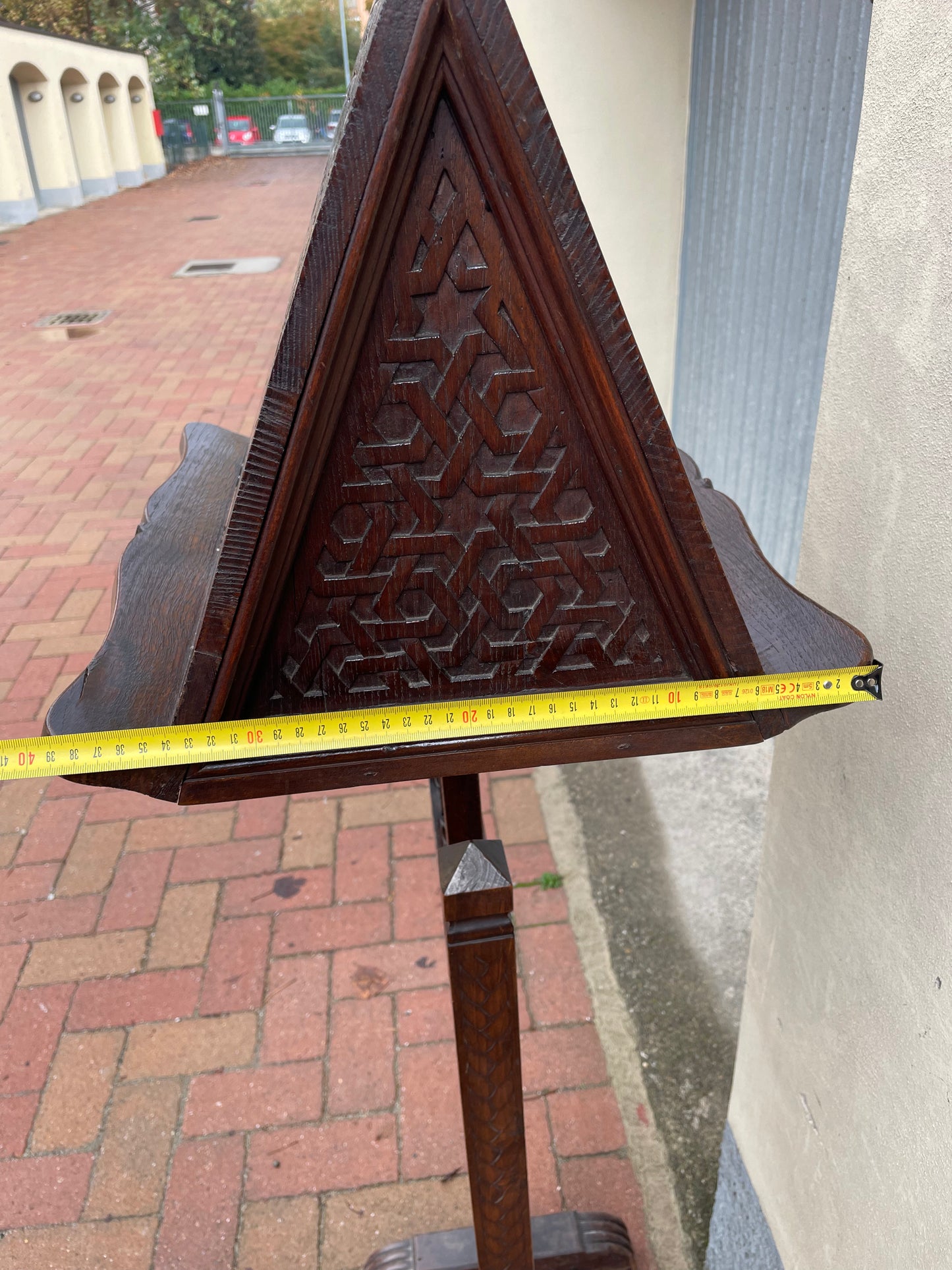 Leggio doppio in legno stile rinascimentale/medioevale