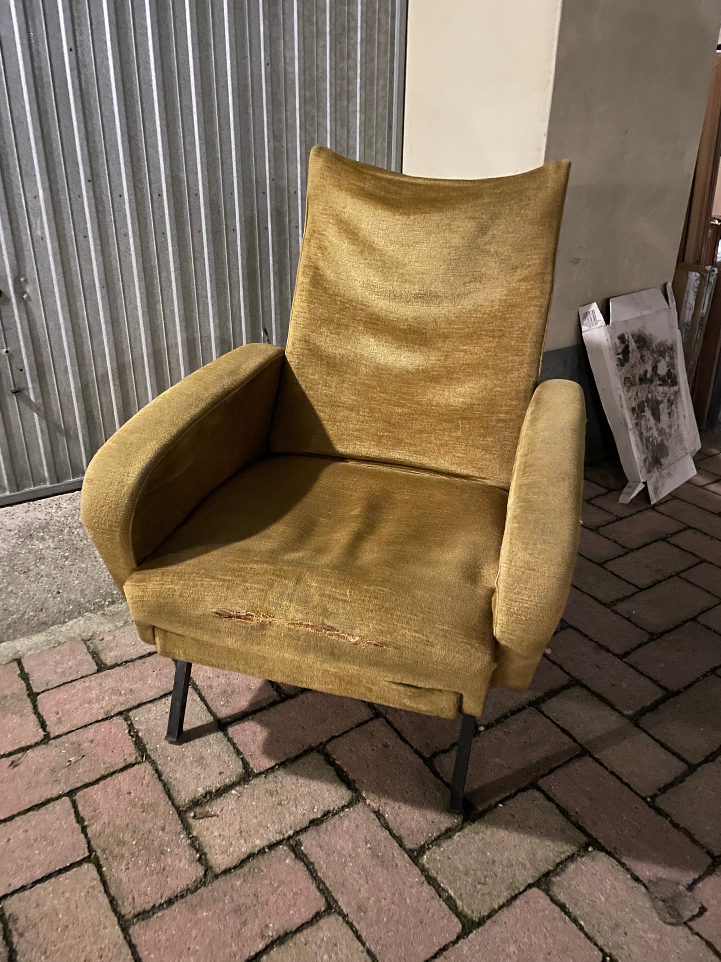 1950s Lady Zanuso style reclining armchair