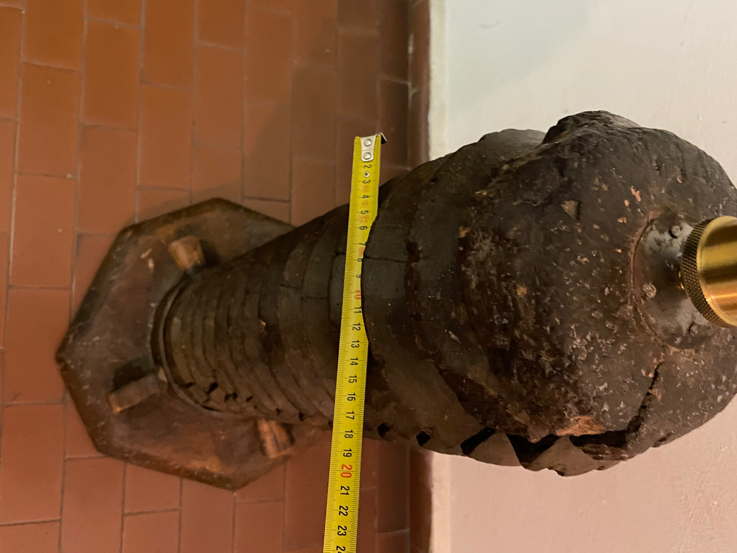 18th century screw press floor lamp