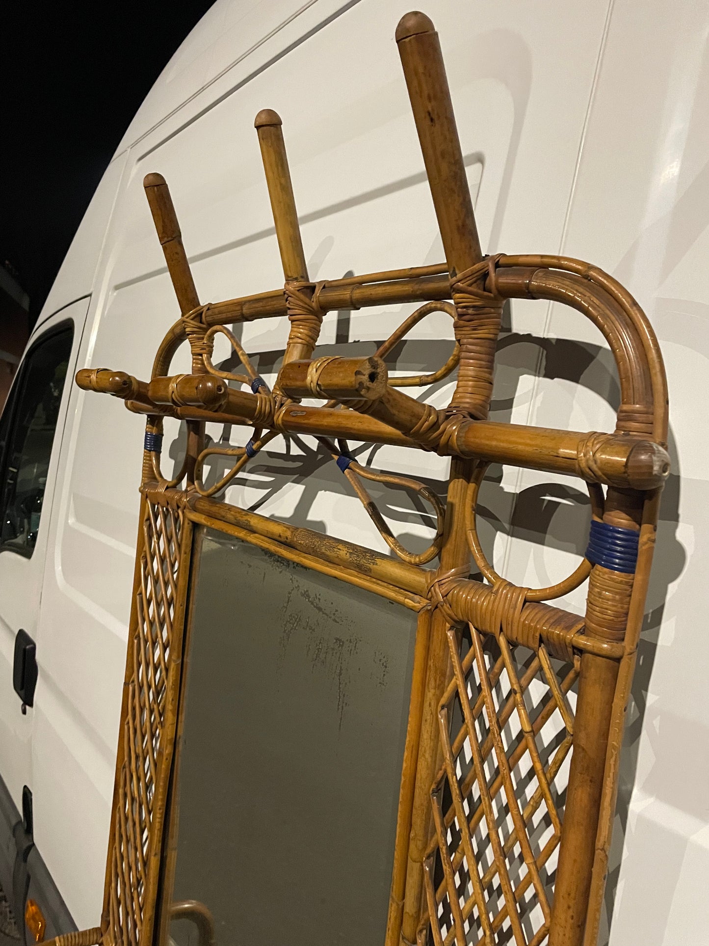 Entrance coat hanger with umbrella stand and mirror