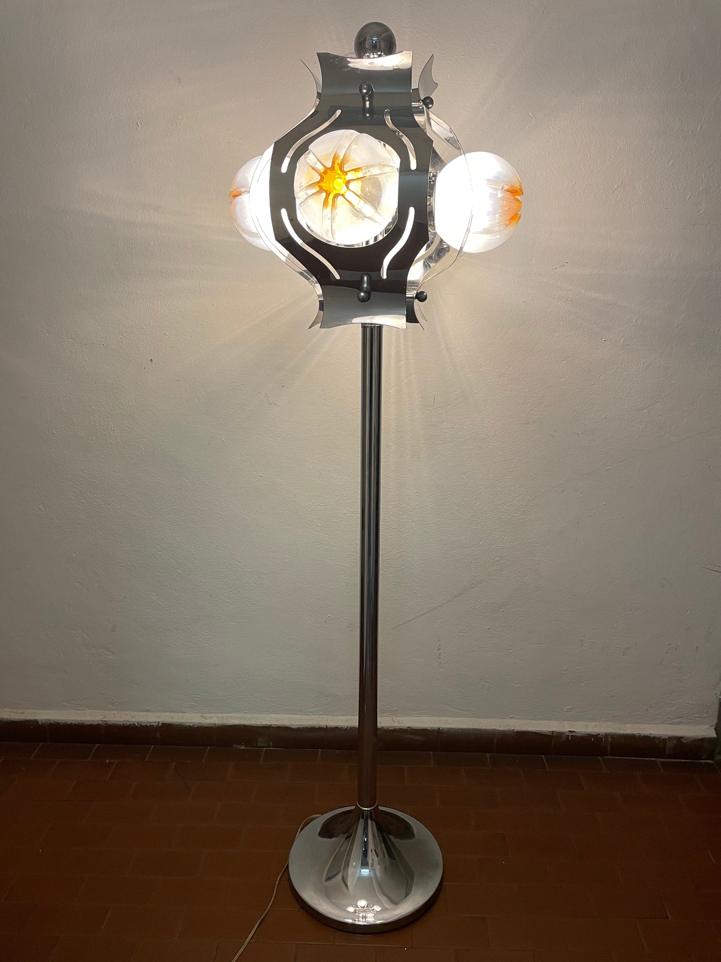 Murano glass bowls floor lamp Mazzega