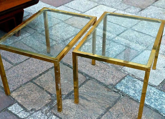 Brass and glass coffee tables