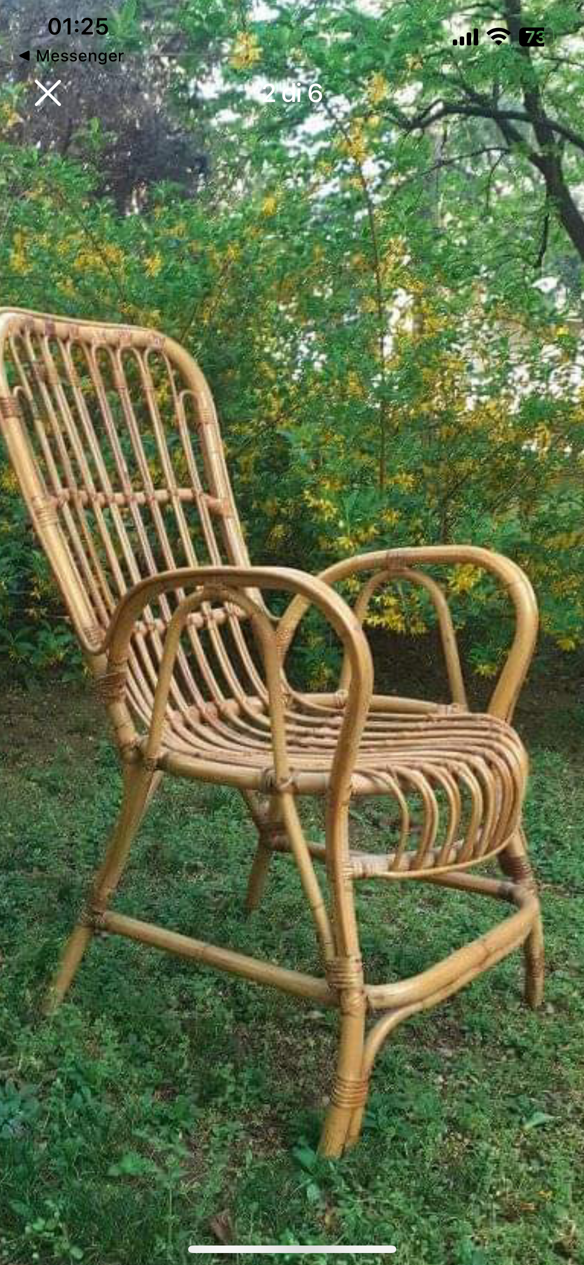 Bamboo rattan wicker armchair