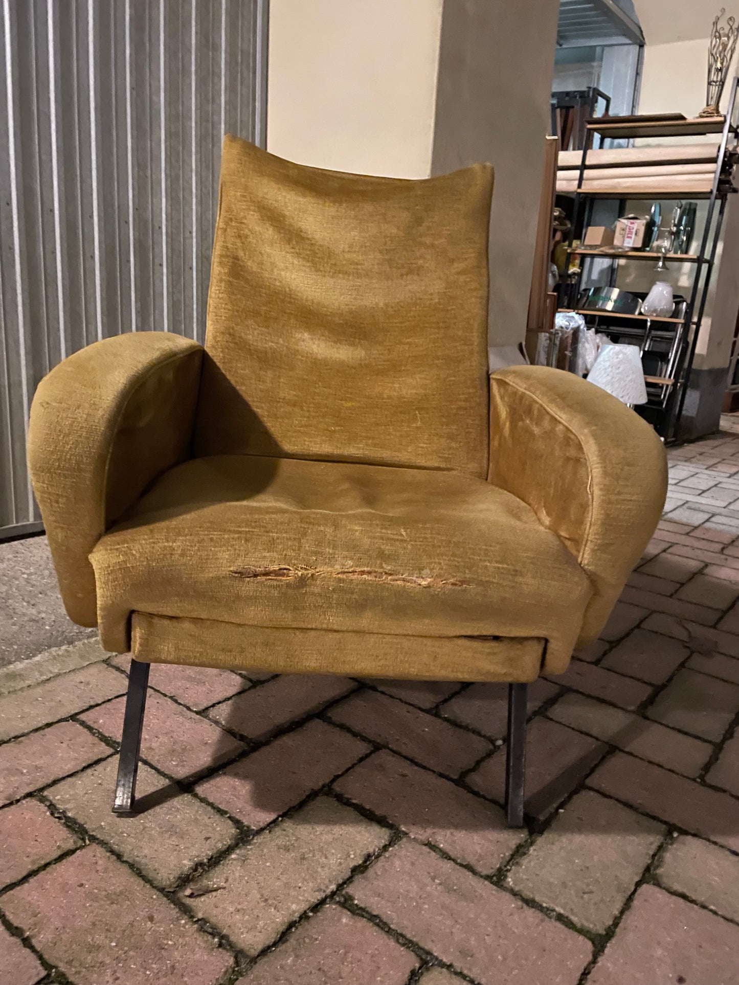 1950s Lady Zanuso style reclining armchair