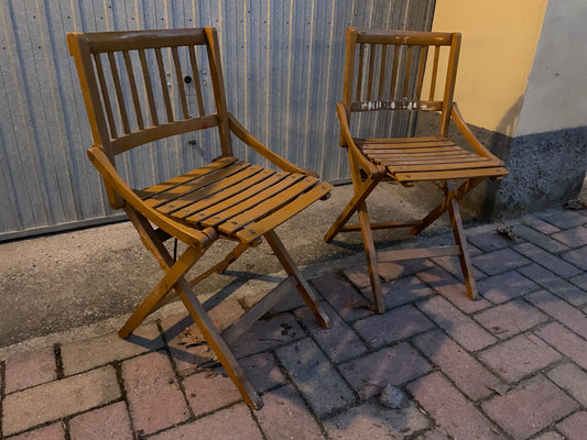 Pair of F.lli Reguitti folding chairs from the 70s