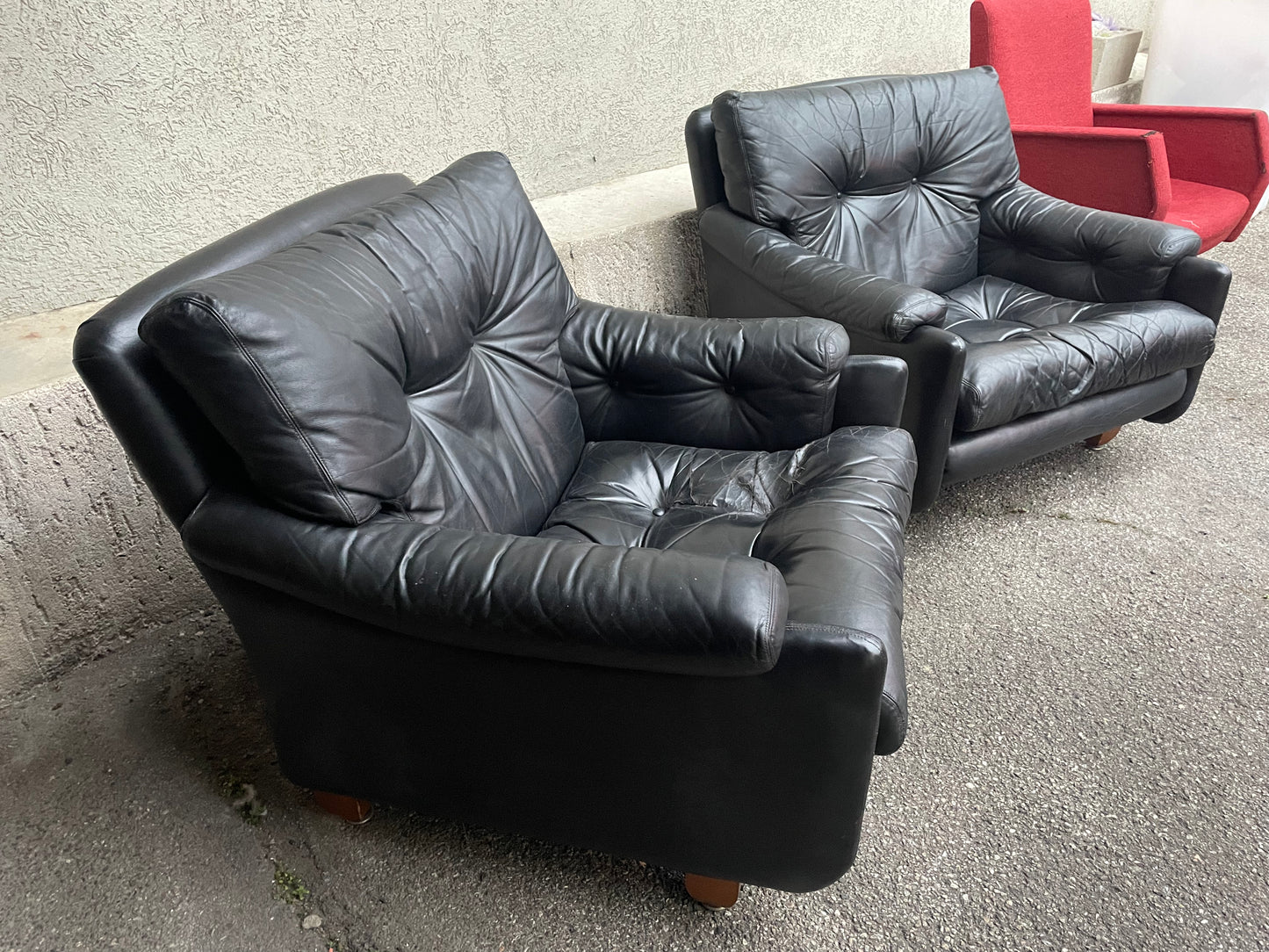 70s Tobia Scarpa Coronado style armchairs