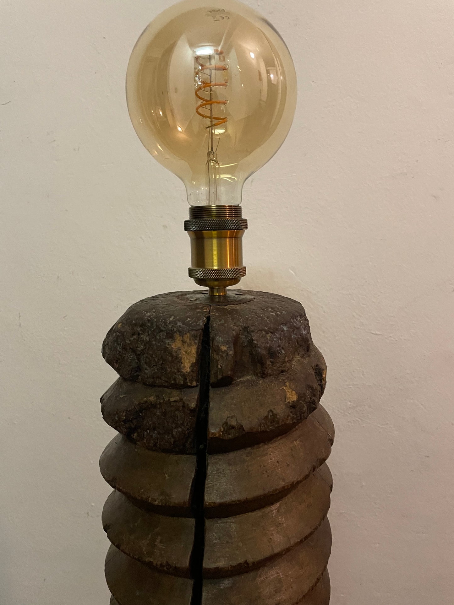 18th century screw press floor lamp