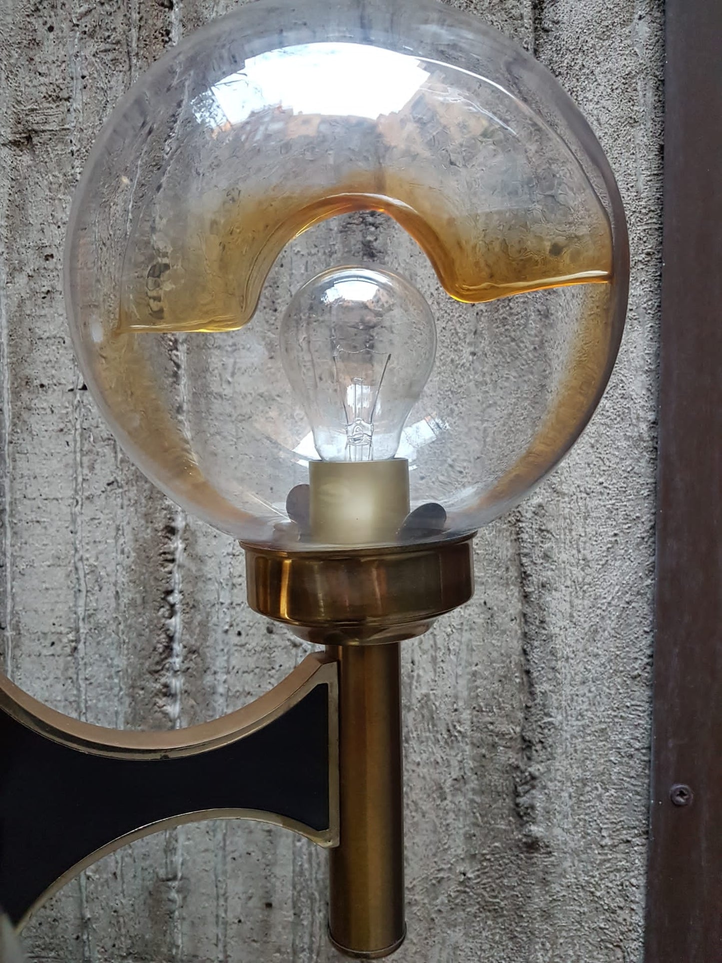 Lamp in brass and Murano glass Mazzega Sciolari